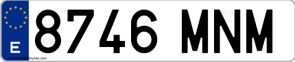 Ejemplo de matrícula de coche ordinaria 8746 MNM