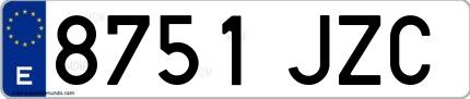 Ejemplo de matrícula española 8751 JZC