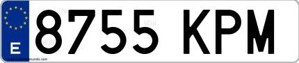 Ejemplo de matrícula española 8755 KPM