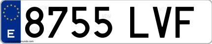 Ejemplo de matrícula española 8755 LVF