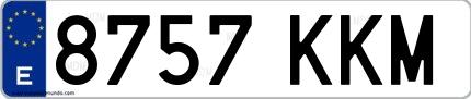 Ejemplo de matrícula española 8757 KKM
