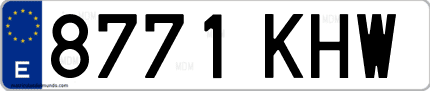 Ejemplo de matrícula de coche ordinaria 8771 KHW