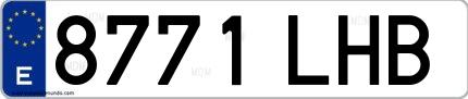 Ejemplo de matrícula española 8771 LHB