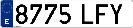 Ejemplo de matrícula de coche ordinaria 8775 LFY