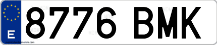 Ejemplo de matrícula de coche ordinaria 8776 BMK