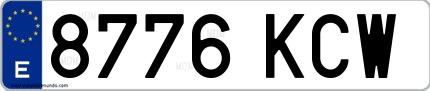 Ejemplo de matrícula española 8776 KCW