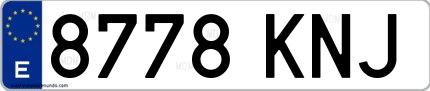 Ejemplo de matrícula española 8778 KNJ