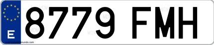 Ejemplo de matrícula española 8779 FMH