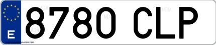 Ejemplo de matrícula española 8780 CLP