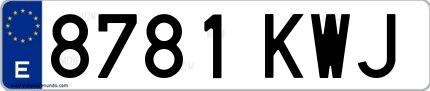 Ejemplo de matrícula española 8781 KWJ
