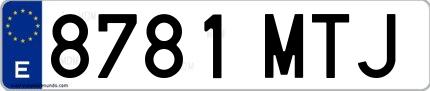 Ejemplo de matrícula española 8781 MTJ