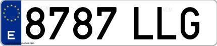 Ejemplo de matrícula española 8787 LLG