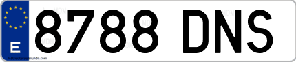 Ejemplo de matrícula de coche ordinaria 8788 DNS