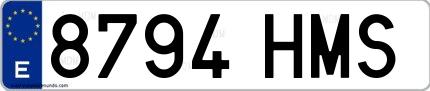 Ejemplo de matrícula española 8794 HMS