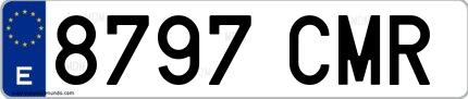 Ejemplo de matrícula española 8797 CMR