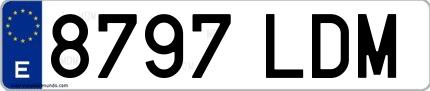Ejemplo de matrícula española 8797 LDM