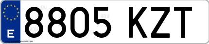 Ejemplo de matrícula española 8805 KZT