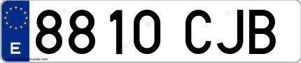 Ejemplo de matrícula española 8810 CJB