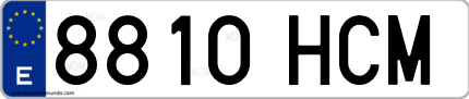 Ejemplo de matrícula de coche ordinaria 8810 HCM