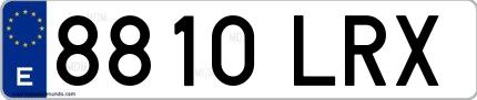 Ejemplo de matrícula española 8810 LRX