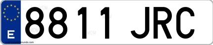 Ejemplo de matrícula española 8811 JRC