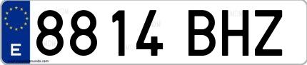 Ejemplo de matrícula española 8814 BHZ