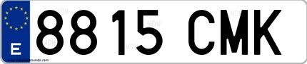 Ejemplo de matrícula española 8815 CMK