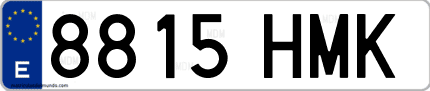 Ejemplo de matrícula de coche ordinaria 8815 HMK