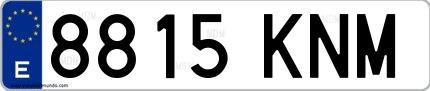 Ejemplo de matrícula española 8815 KNM