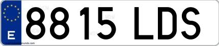 Ejemplo de matrícula española 8815 LDS