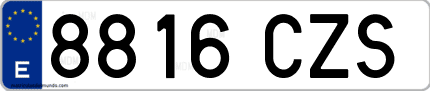 Ejemplo de matrícula de coche ordinaria 8816 CZS
