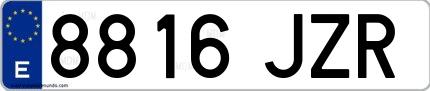 Ejemplo de matrícula española 8816 JZR