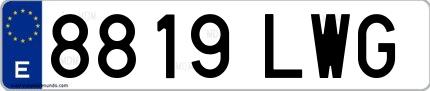 Ejemplo de matrícula española 8819 LWG