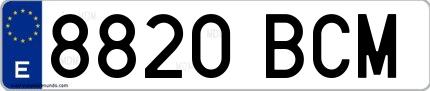 Ejemplo de matrícula española 8820 BCM