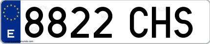 Ejemplo de matrícula española 8822 CHS