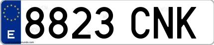 Ejemplo de matrícula española 8823 CNK