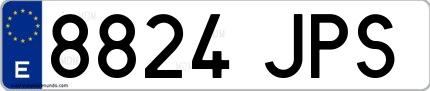 Ejemplo de matrícula española 8824 JPS