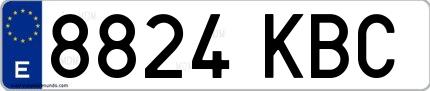 Ejemplo de matrícula española 8824 KBC