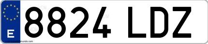 Ejemplo de matrícula española 8824 LDZ