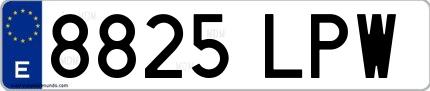 Ejemplo de matrícula española 8825 LPW