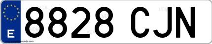 Ejemplo de matrícula española 8828 CJN