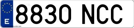 Ejemplo de matrícula española 8830 NCC
