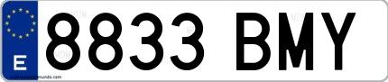 Ejemplo de matrícula española 8833 BMY