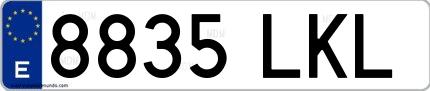 Ejemplo de matrícula española 8835 LKL