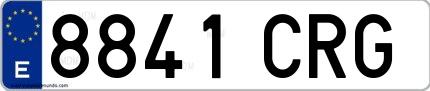 Ejemplo de matrícula española 8841 CRG