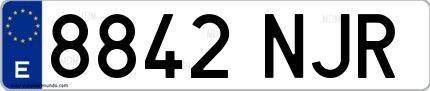 Ejemplo de matrícula española 8842 NJR