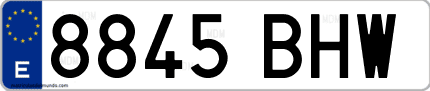 Ejemplo de matrícula de coche ordinaria 8845 BHW