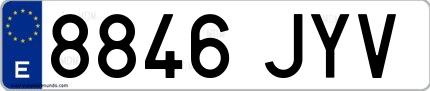Ejemplo de matrícula española 8846 JYV