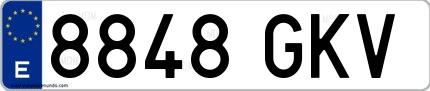 Ejemplo de matrícula española 8848 GKV