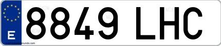 Ejemplo de matrícula española 8849 LHC
